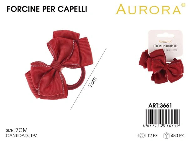 Coppia di Elastici con Fiocco Rosso AURORA: Ideali per Codini e Trecce