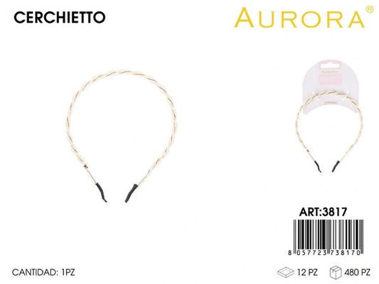 Cerchietto Minimal AURORA con Design a Torsade in Metallo