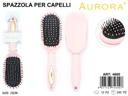 Spazzola Districante AURORA Rosa e Oro: Setole Massaggianti per Capelli Senza Nodi