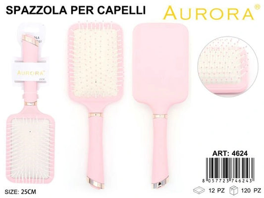 Spazzola Districante AURORA Rosa e Oro: Design Ovale, Paddle e Ventilata
