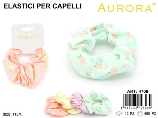 Fermacoda a Scrunchie AURORA con Stampa Frutta Estiva