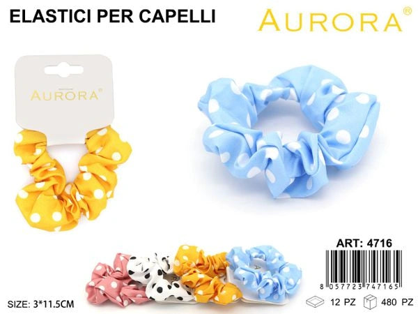 Fermacoda a Scrunchie AURORA con Classica Stampa a Pois