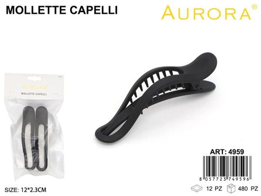 Set 2 Pinze a Becco AURORA: Mollette Professionali per Styling e Sezionamento