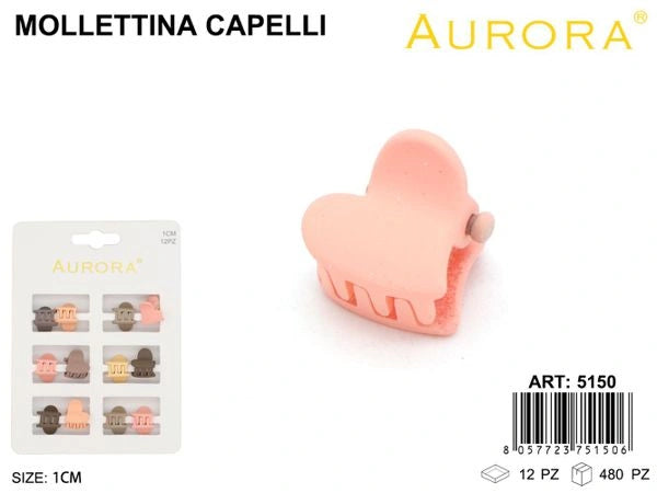 Kit 12 Mini Pinze AURORA a Cuore con Finitura Opaca Soft-Touch