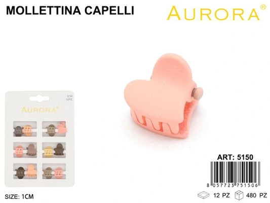 Kit 12 Mini Pinze AURORA a Cuore con Finitura Opaca Soft-Touch