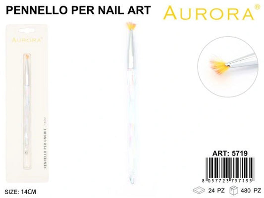 Pennello Professionale AURORA: Strumento per Sfumature e Nail Art Creativa