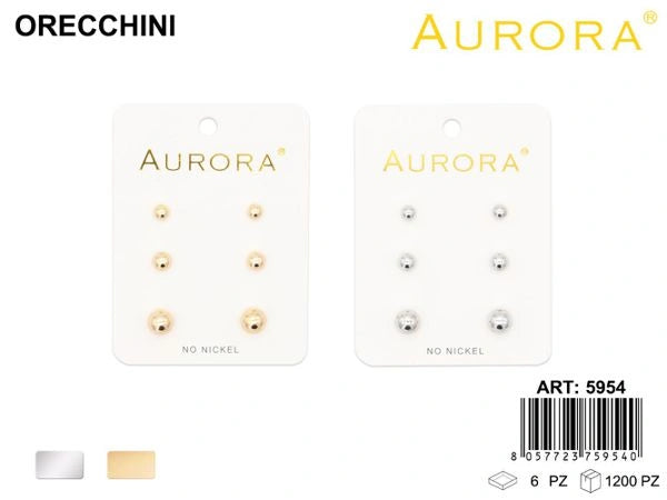 Tris di Orecchini Minimal AURORA: Punti Luce, Perle e Forme Geometriche