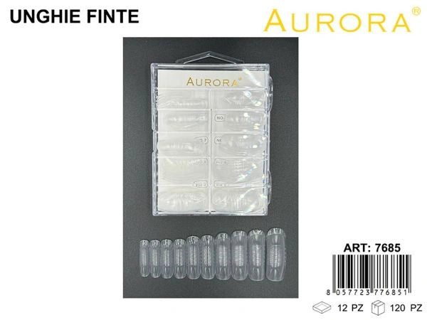 Box Tip in Gel AURORA: Unghie Finte Trasparenti per Estensione e Press-On