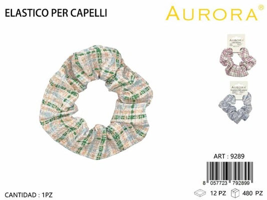Fermacoda a Scrunchie AURORA con Stampa Tartan Vintage