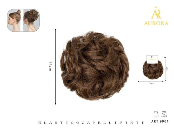Extension de chignon AURORA : Élastique volumisant à effet naturel