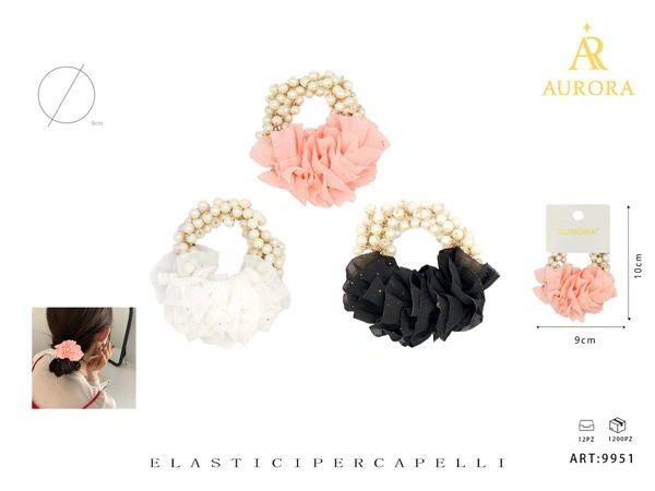 Pince à cheveux AURORA Jewel : Fusion élégante de perles et de tissu doux