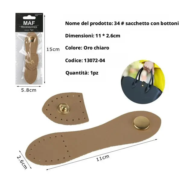 Accessori per borse khaki con bottoni oro-chiaro 11cm*2.6cm - SUNTIMEMODA