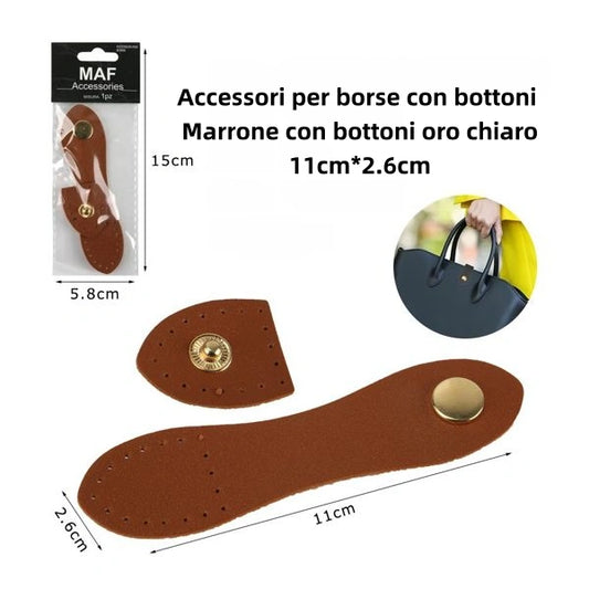 Accessori per borse con bottoni marrone con bottoni oro chiaro 11cm*2.6cm - SUNTIMEMODA