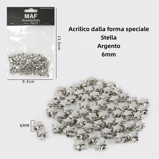 Acrilico dalla forma speciale stella argento 6mm - SUNTIMEMODA
