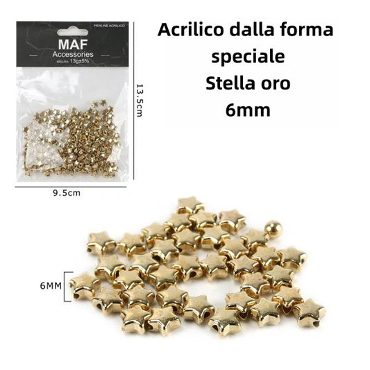 Acrilico dalla forma speciale stella oro 6mm - SUNTIMEMODA