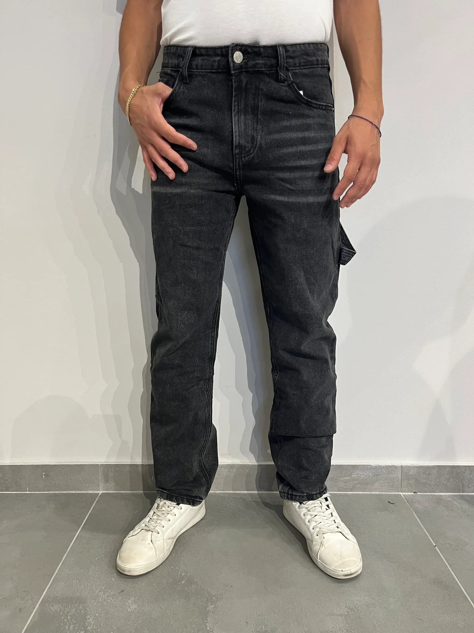 Baggy Jeans dritti da uomo neri - SUNTIMEMODA