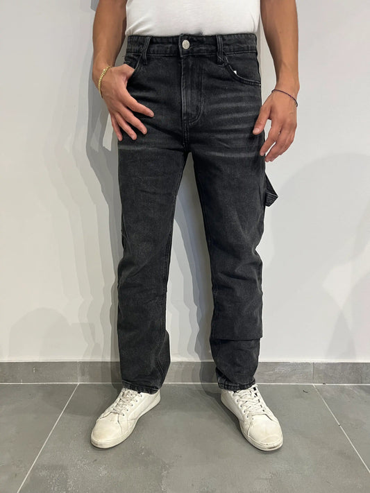 Baggy Jeans dritti da uomo neri - SUNTIMEMODA