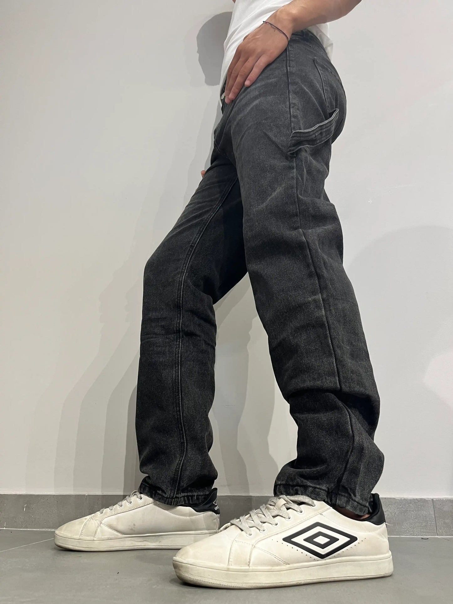 Baggy Jeans dritti da uomo neri - SUNTIMEMODA