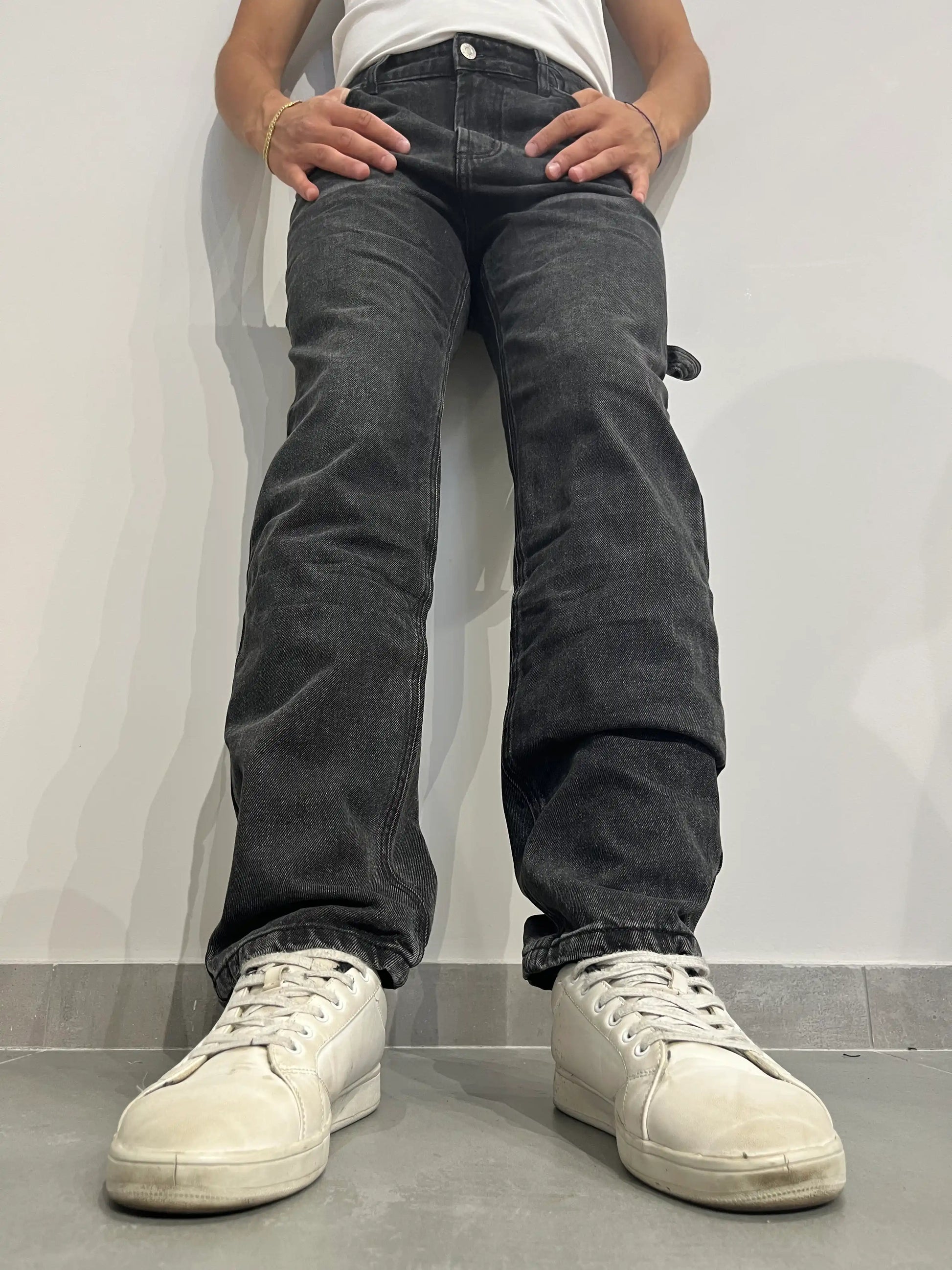 Baggy Jeans dritti da uomo neri - SUNTIMEMODA
