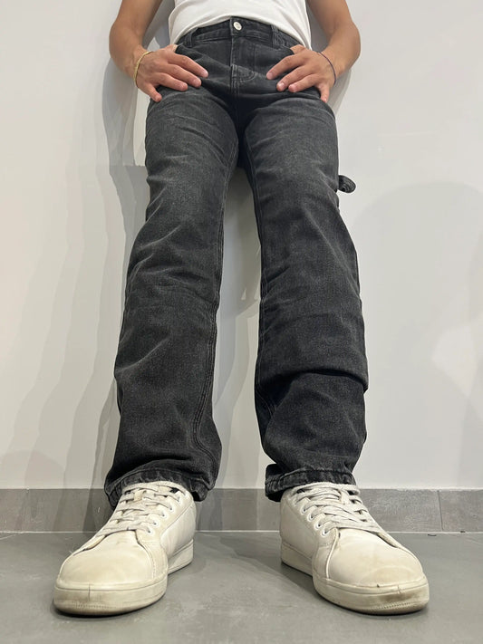 Baggy Jeans dritti da uomo neri - SUNTIMEMODA