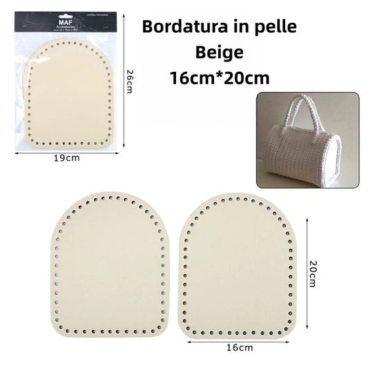 Bordatura in pelle beige 16cm*20cm - SUNTIMEMODA