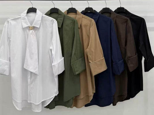 Camicia con cravatta e fibbia per cravatta COLOR DIVERSO - SUNTIMEMODA