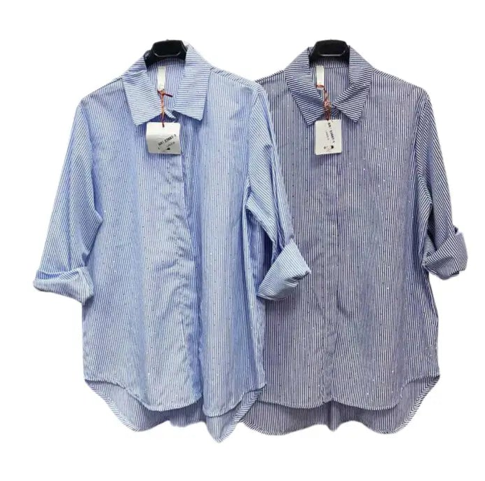 Camicia lunga a righe a rombi - SUNTIMEMODA