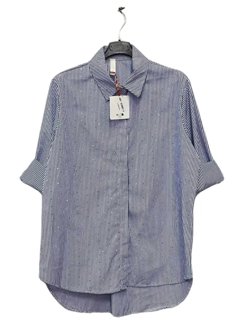 Camicia lunga a righe a rombi - SUNTIMEMODA