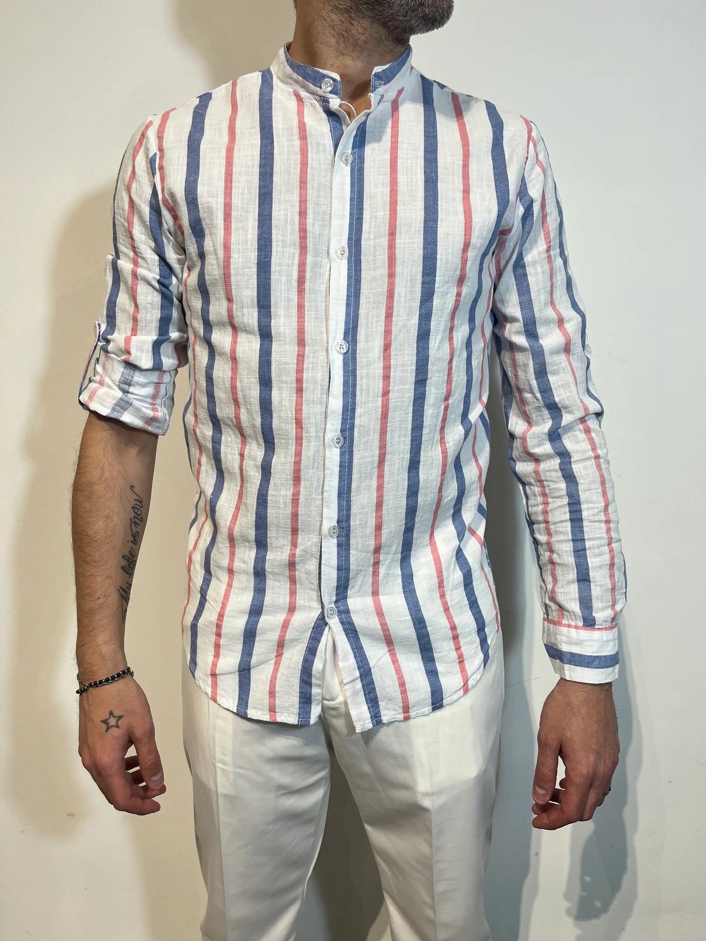 Camicie Uomo Colletto Coreano - SUNTIMEMODA