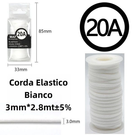 Corda elastico bianco 3mm*2.8mt - SUNTIMEMODA
