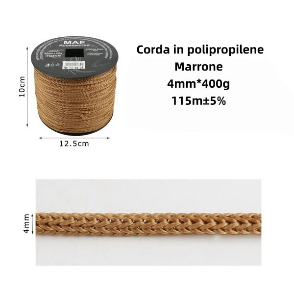 Corda in polipropilene marrone 4mm*400g*115m - SUNTIMEMODA
