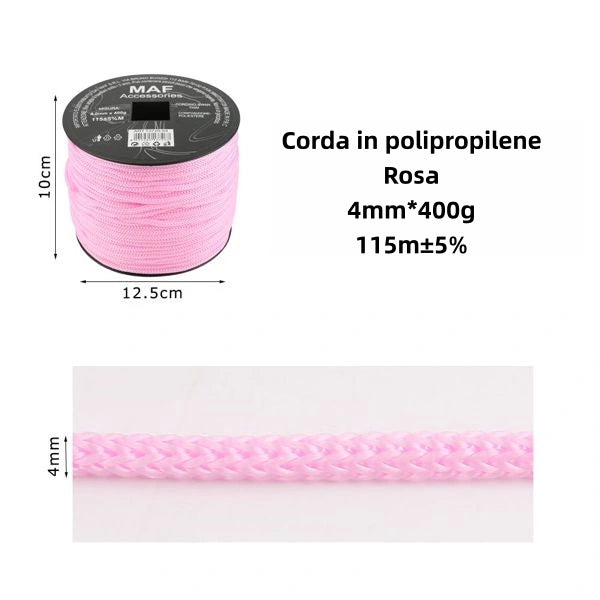 Corda in polipropilene rosa 4mm*400g*115m - SUNTIMEMODA
