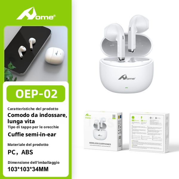 Cuffie Wireless OEP-02 Semi-in-ear BIANCO  - SUNTIMEMODA