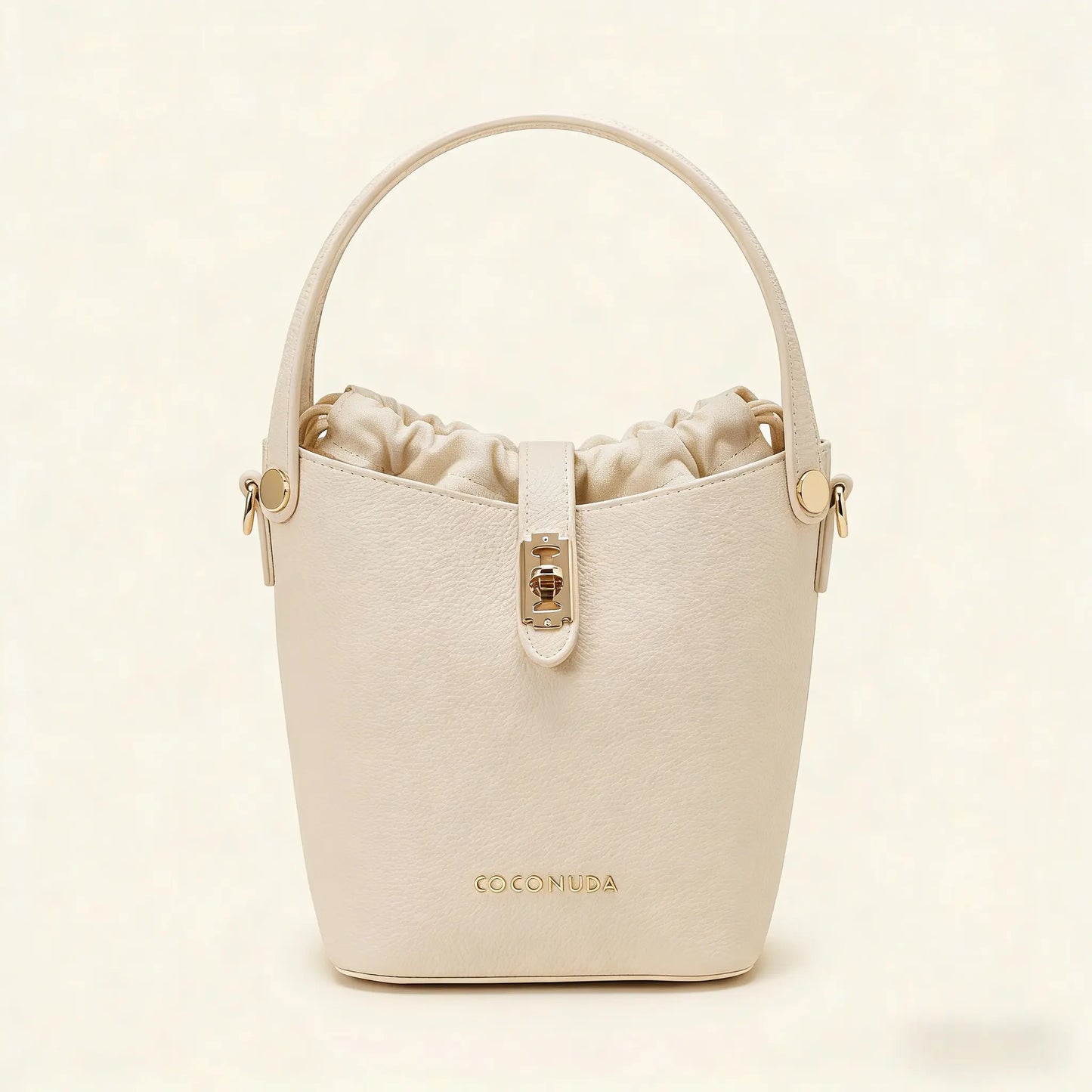 Dettaglio chiusura a girello dorata borsa mini Coconuda 16082 beige - SUNTIMEMODA