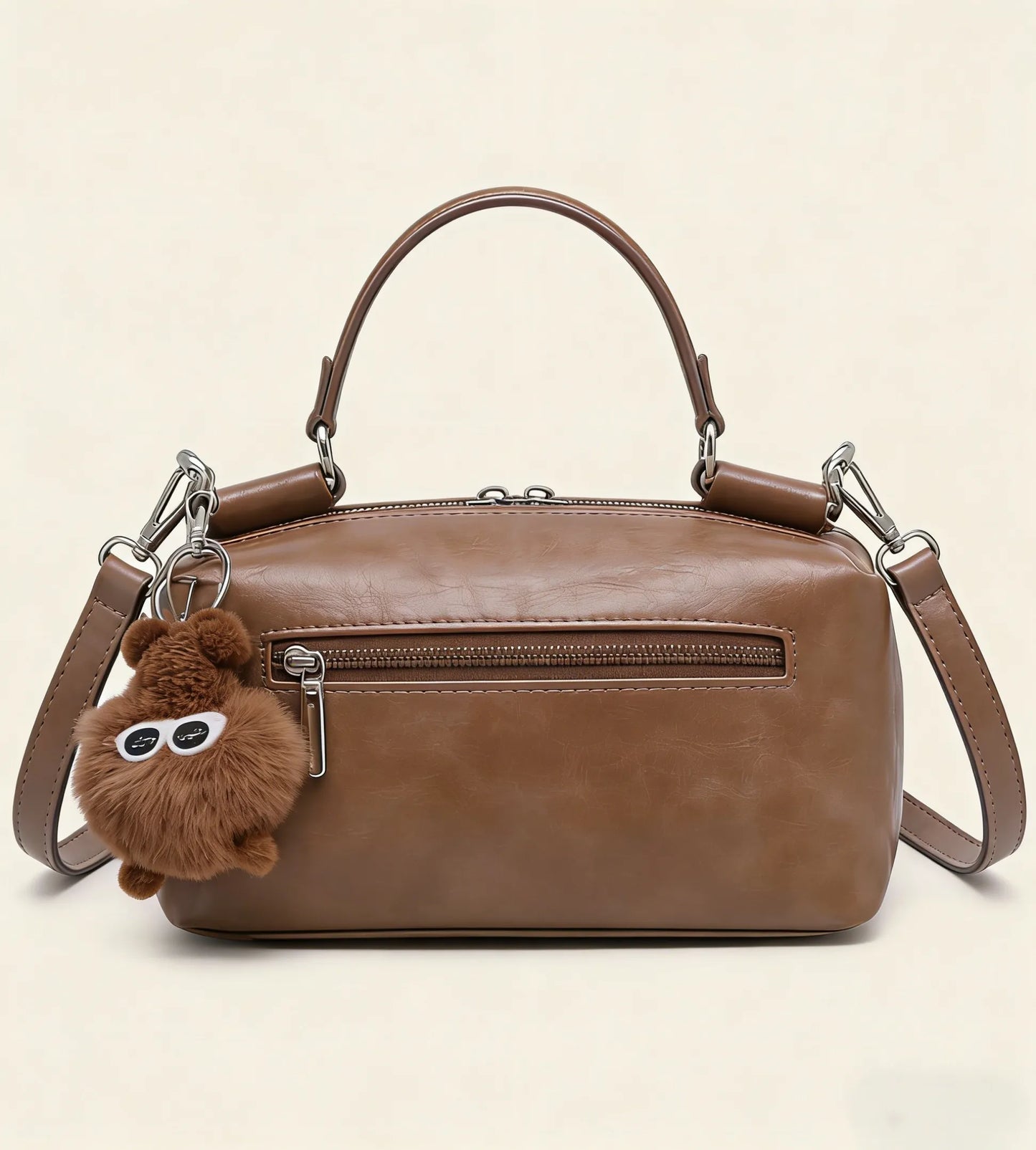 Dettaglio posteriore borsa a tracolla marrone Coconuda 14219 effetto vintage - SUNTIMEMODA