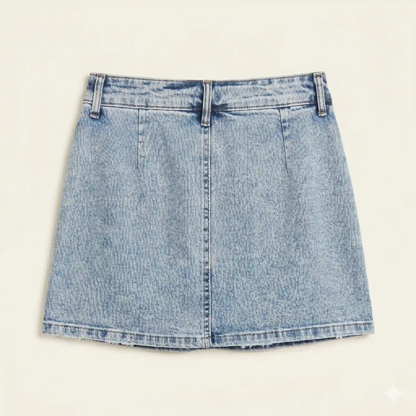 Dettaglio pantaloncini interni anti-glance gonna di jeans celeste - SUNTIMEMODA