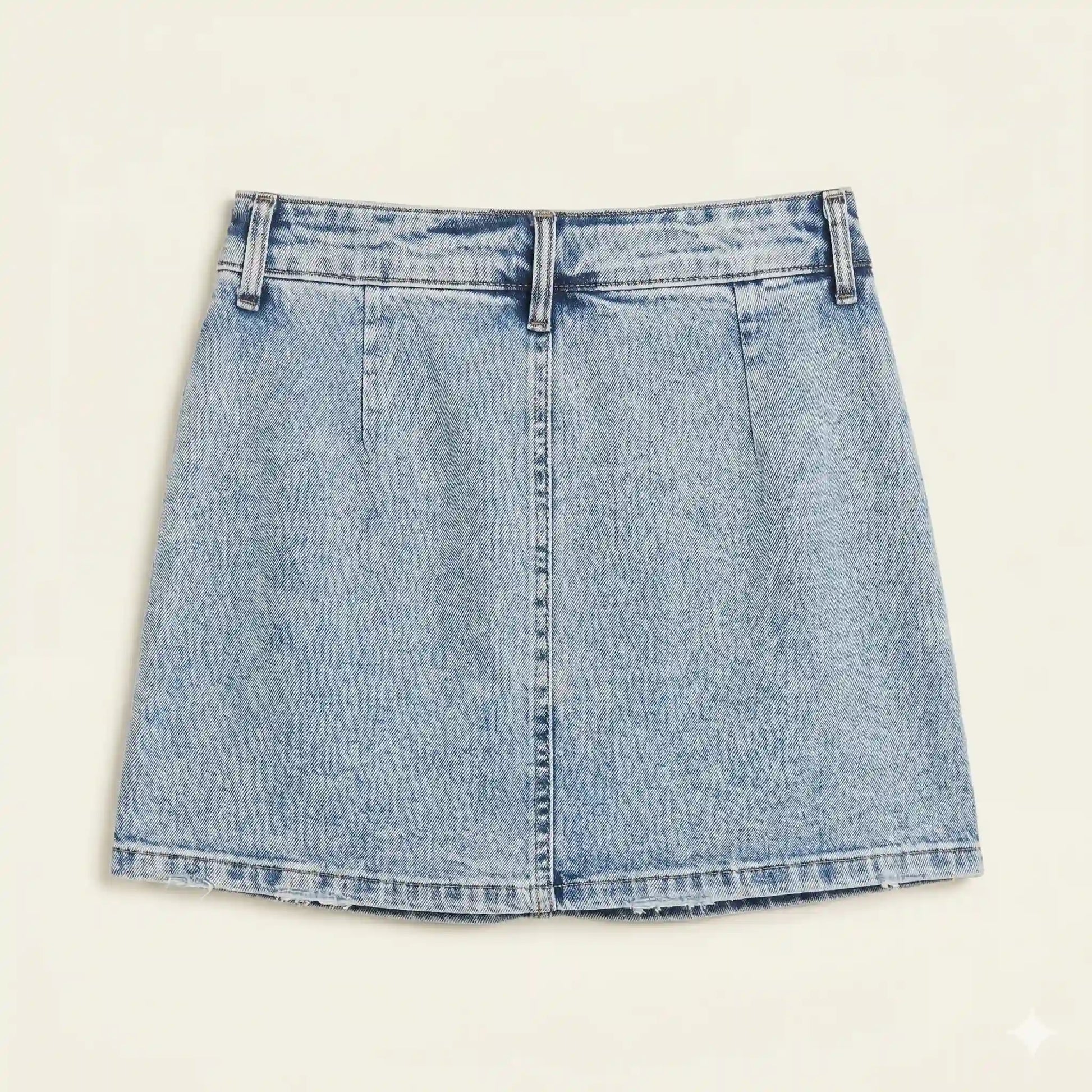 Dettaglio pantaloncini interni anti-glance gonna di jeans celeste - SUNTIMEMODA