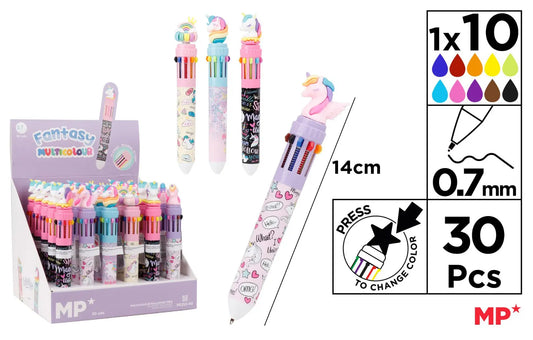 FANTASY MULTICOLOUR UNICORNO 10COLORS PENNA 0.7MM - SUNTIMEMODA