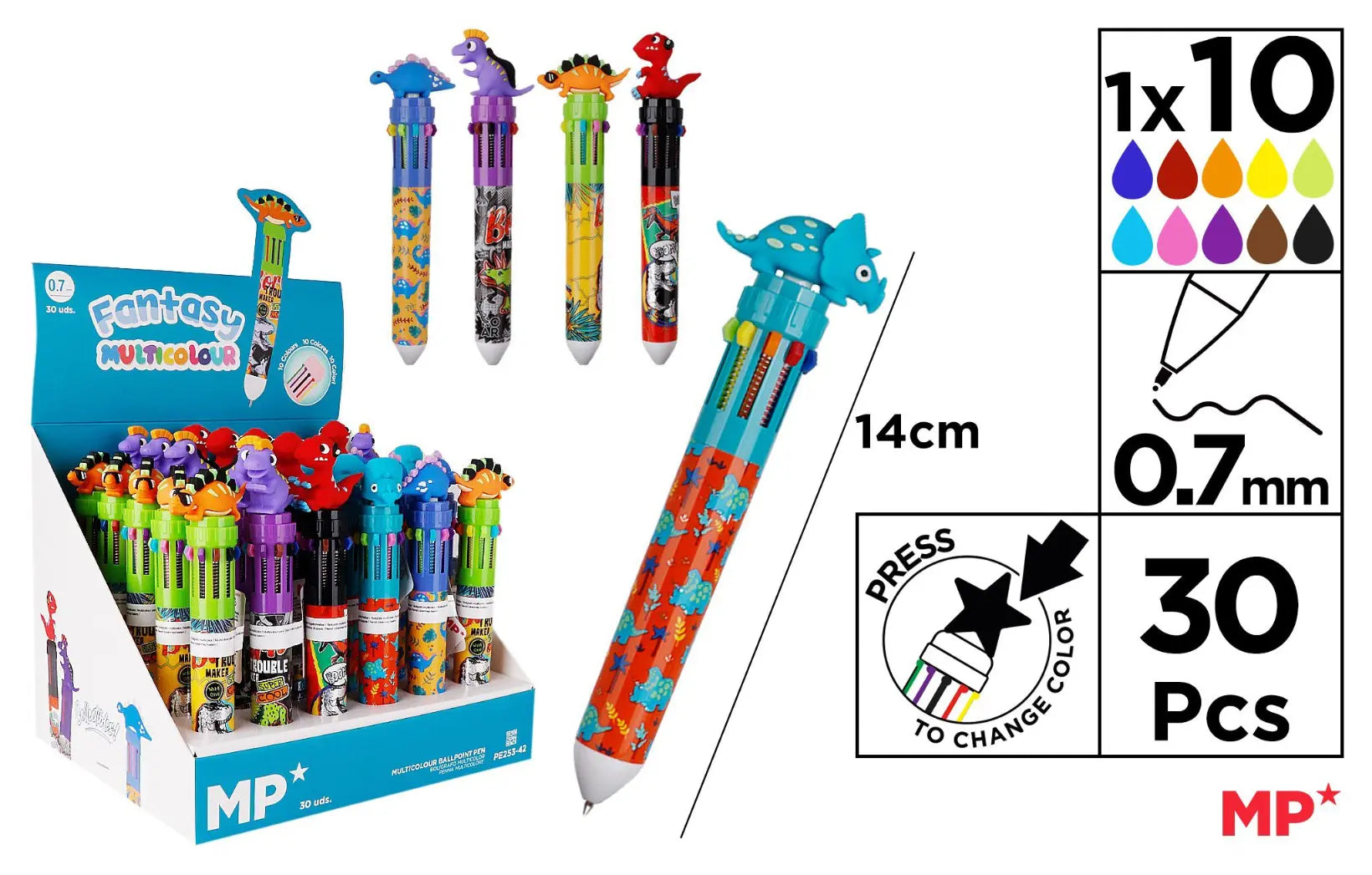 FANTASY PENNA DINOSAURO 10 COLORS - SUNTIMEMODA