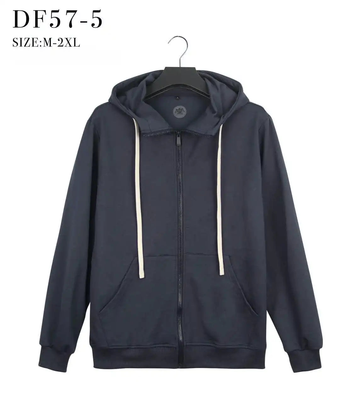 Felpa Uomo con Cerniera e Cappuccio Base df57-5 BLU - SUNTIMEMODA