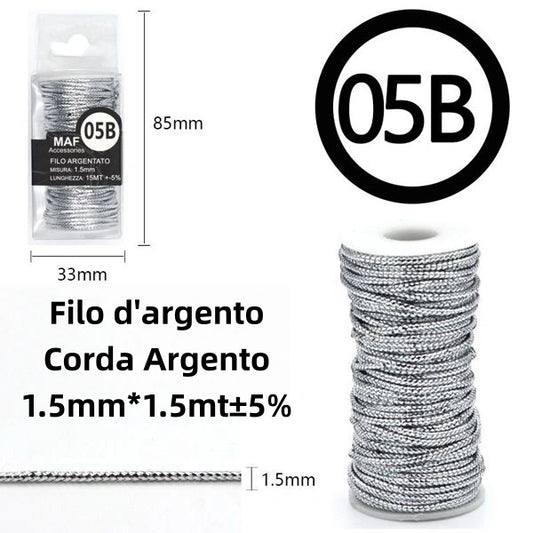 Filo di argento corda argento 1.5mm*1.5M - SUNTIMEMODA