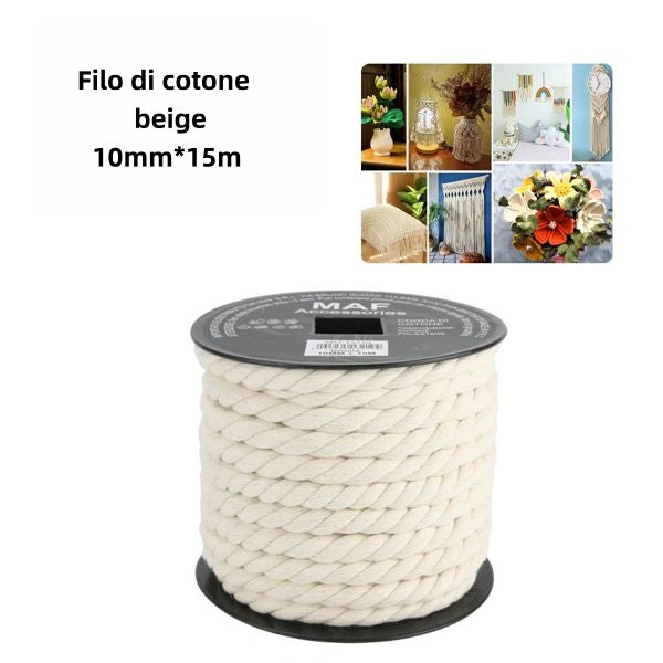 Filo di cotone beige 10mm*15m - SUNTIMEMODA