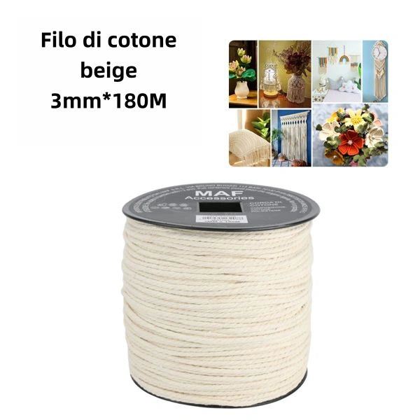 Filo di cotone beige 3mm*180m - SUNTIMEMODA