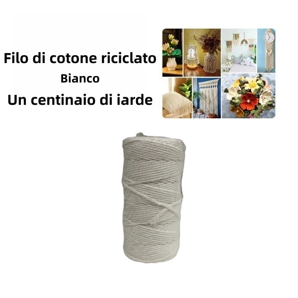 Filo di cotone riciclato Bianco un centinaio di iarde - SUNTIMEMODA