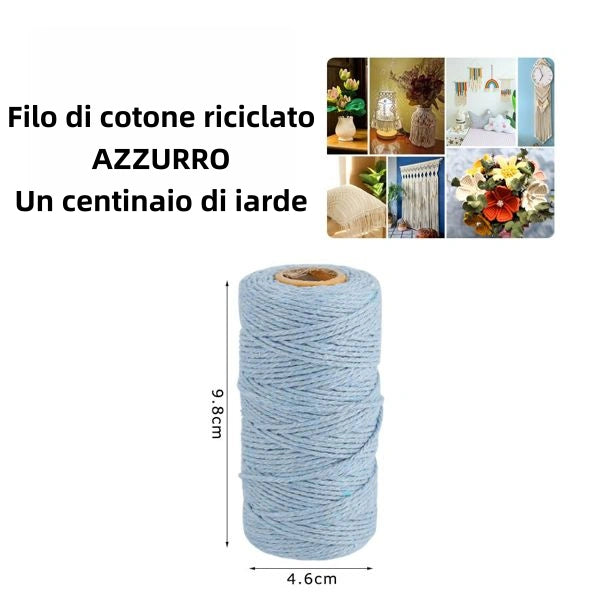 Filo di cotone riciclato azzurro un centinaio di iarde - SUNTIMEMODA