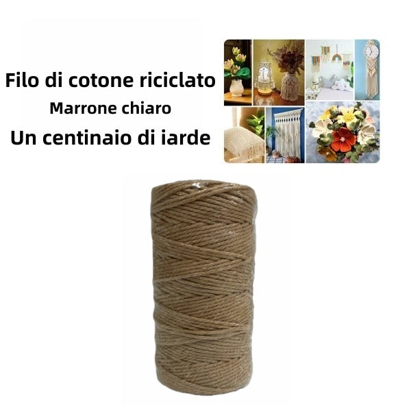 Filo di cotone riciclato marrone chiaro un centinaio di iarde - SUNTIMEMODA