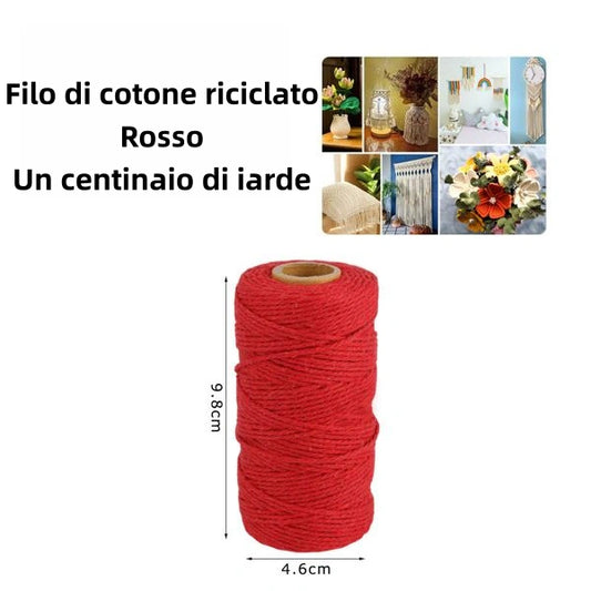 Filo di cotone riciclato rosso un centinaio di iarde - SUNTIMEMODA