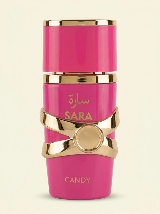 Flacone profumo SARA CANDY rosa e oro stile arabo elegante - SUNTIMEMODA