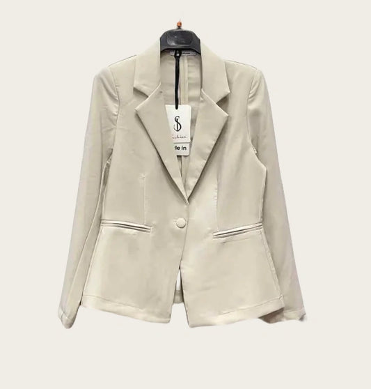 Giacca classica monopetto beige - SUNTIMEMODA