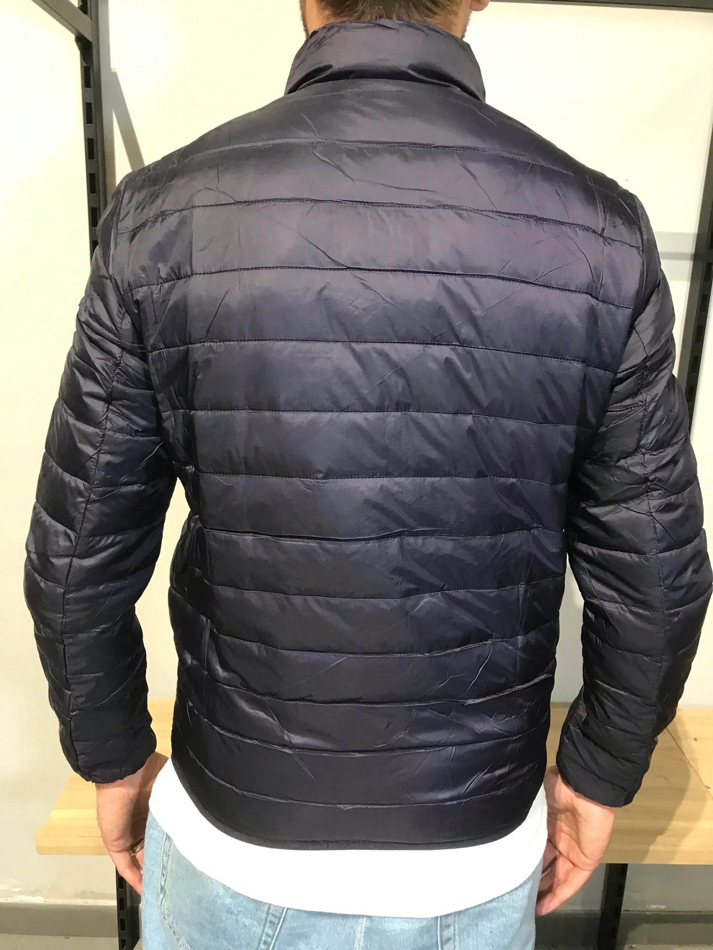 Giubbotto Piumino Leggero Uomo Collo Alto BLU NAVY - SUNTIMEMODA